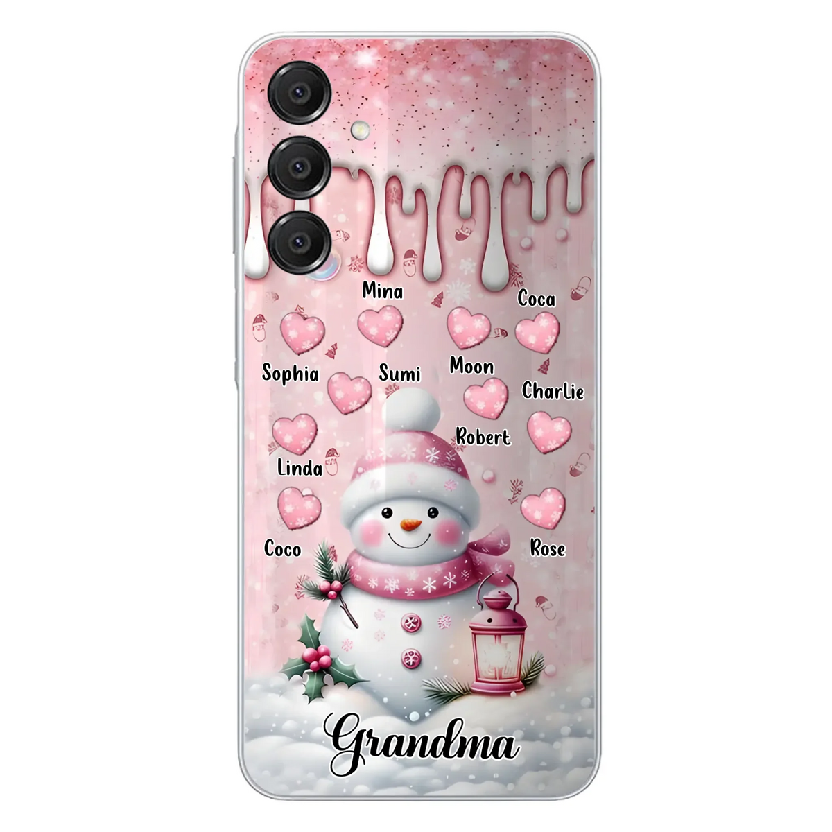 Custom Personalized Snowman Grandma Phone Case - Christmas Gift Idea For Grandma - Up to 10 Kids - Case For iPhone/Samsung - Grandma