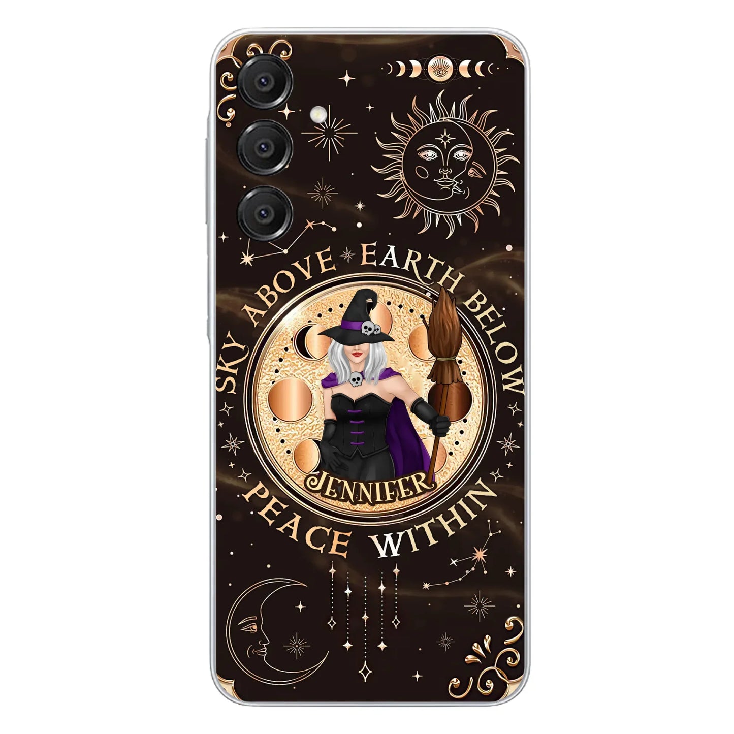 Custom Personalized Witch Phone Case - Halloween Gift Idea For Girl - Wiccan Decor/Pagan Decor - As Above So Below - Cases For iPhone And Samsung