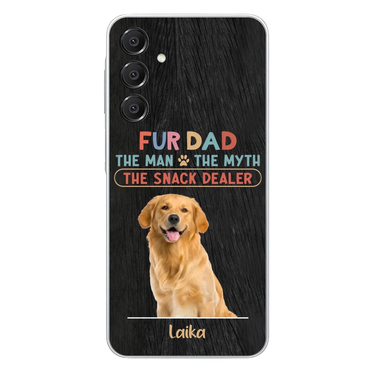 Custom Personalized Fur Dad Phone Case - Upload Photo - Upto 6 Pets - Father's Day Gift For Pet Lovers - Fur Dad The Man The Myth The Snack Dealer - Case for iPhone/Samsung