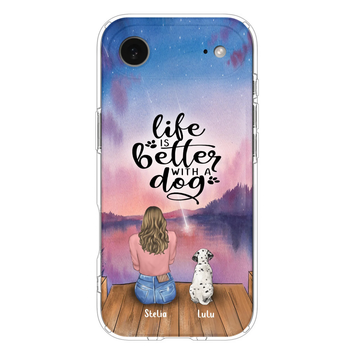 Custom Personalized Dog Mom Phone Case - Gifts For Dog Lovers With Upto 4 Dogs - Life Is Better With A Dog - Case For iPhone, Samsung And Xiaomi