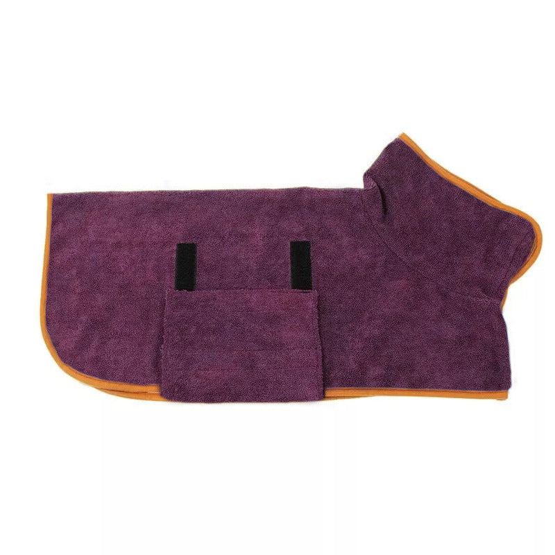 Pet Bathrobe Fast Drying Towel Microfiber Absorbent Soft Bath Robe Adjustable Towel Grooming Coat For Small Medium Large Dog
