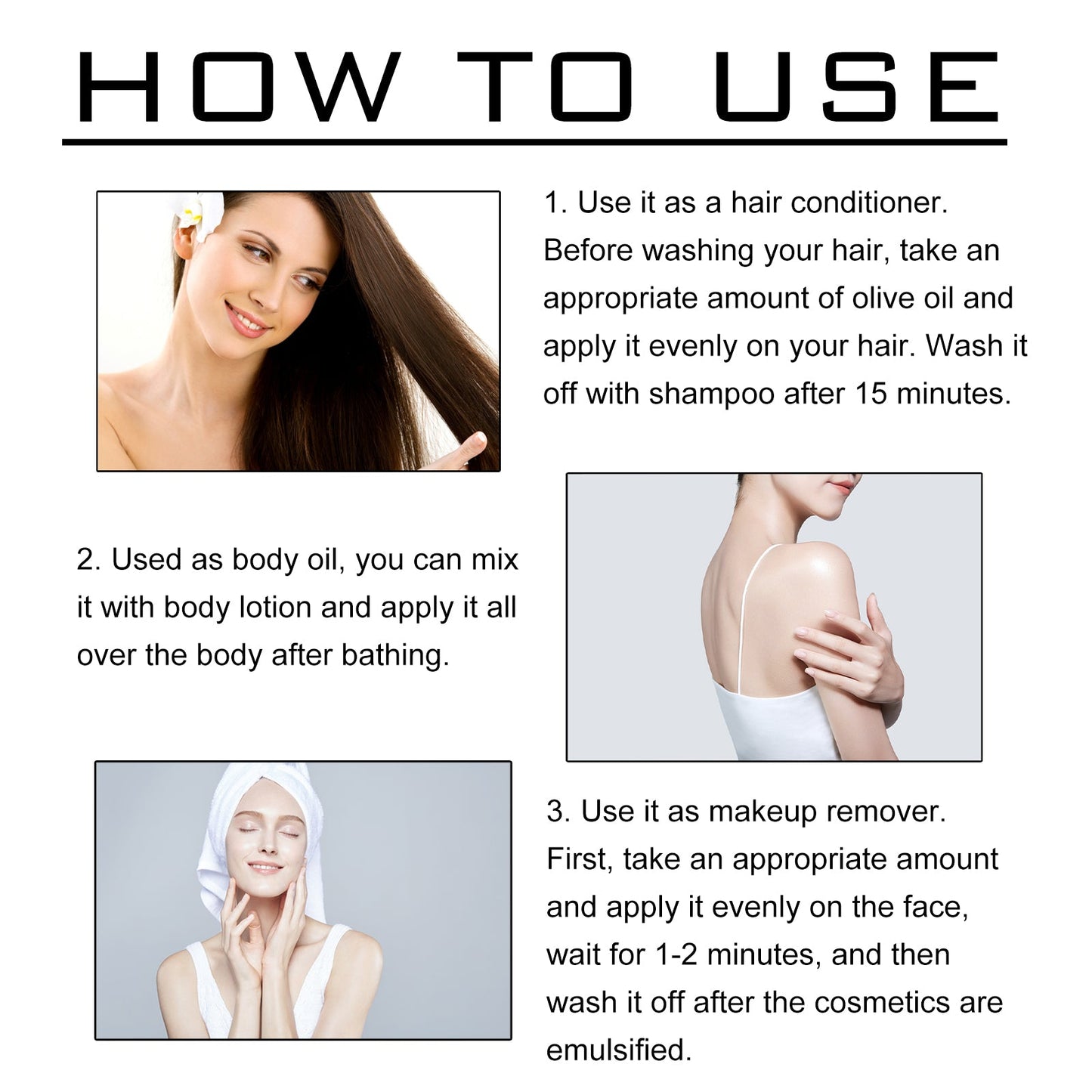 Olive Oil, Multi-Effect Massage Oil For Skin Whitening And Smoothing Hair