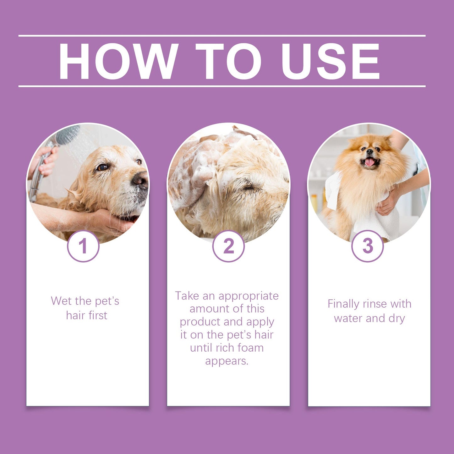 Pet Lavender Shampoo Gently Cleans Pet Cat And Dog Hair Fluffy Smooth And Fragrant