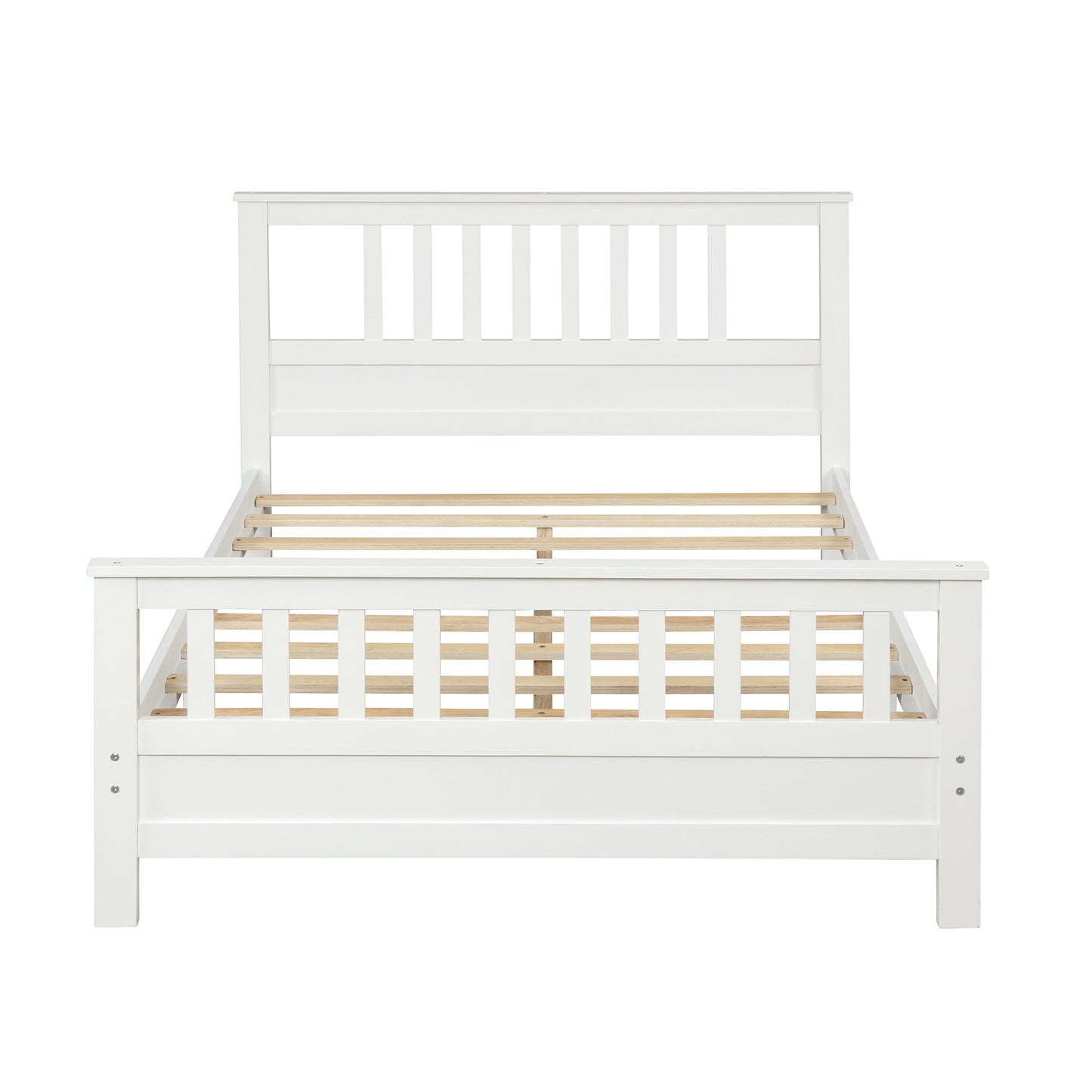 Wood Platform Bed with Headboard and Footboard Full