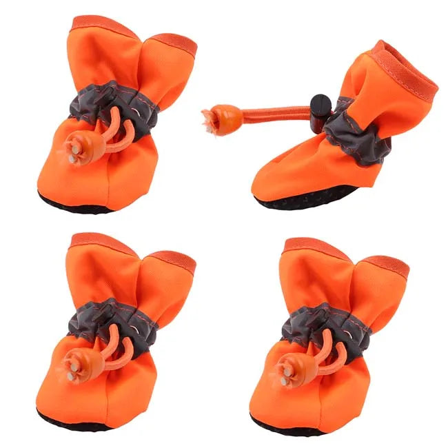 New 4pcs Pet Dog Shoes Anti-slip Rain Snow Boot Thick Warm For Small Cats Dogs Puppy Dog Socks Booties