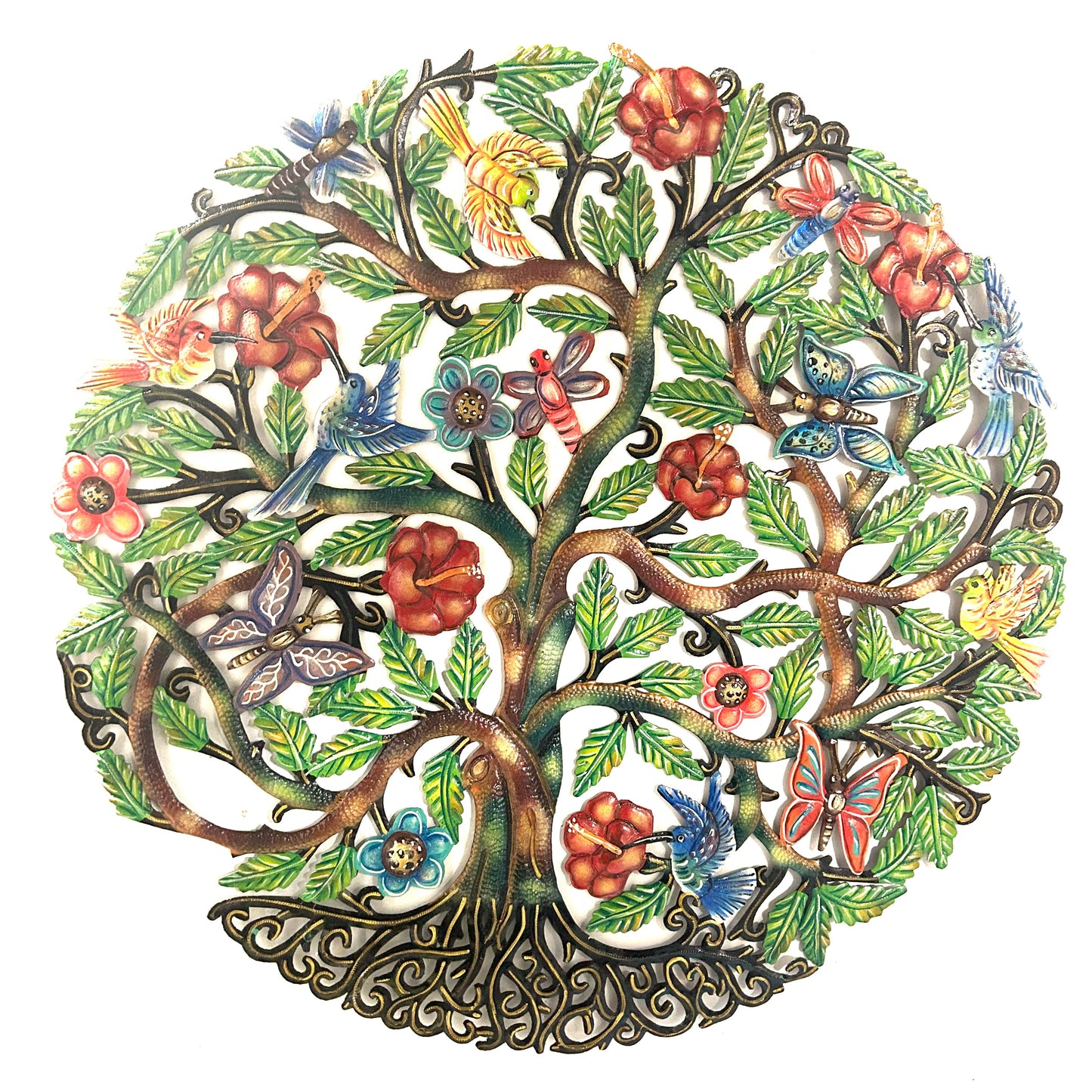 Jumbo Green Tree Of Life - Birds And Flowers