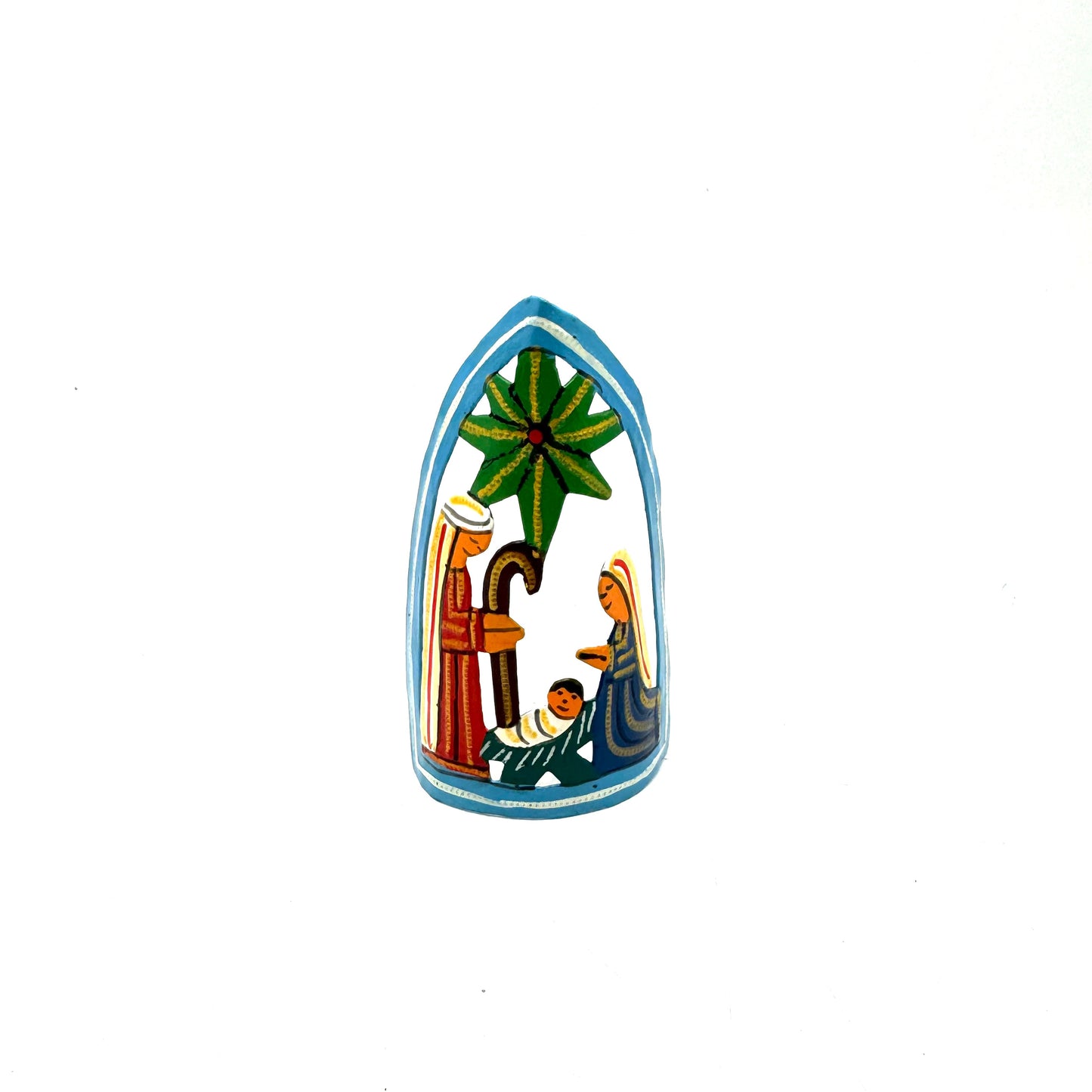 Pointed Standing Nativity- Blue