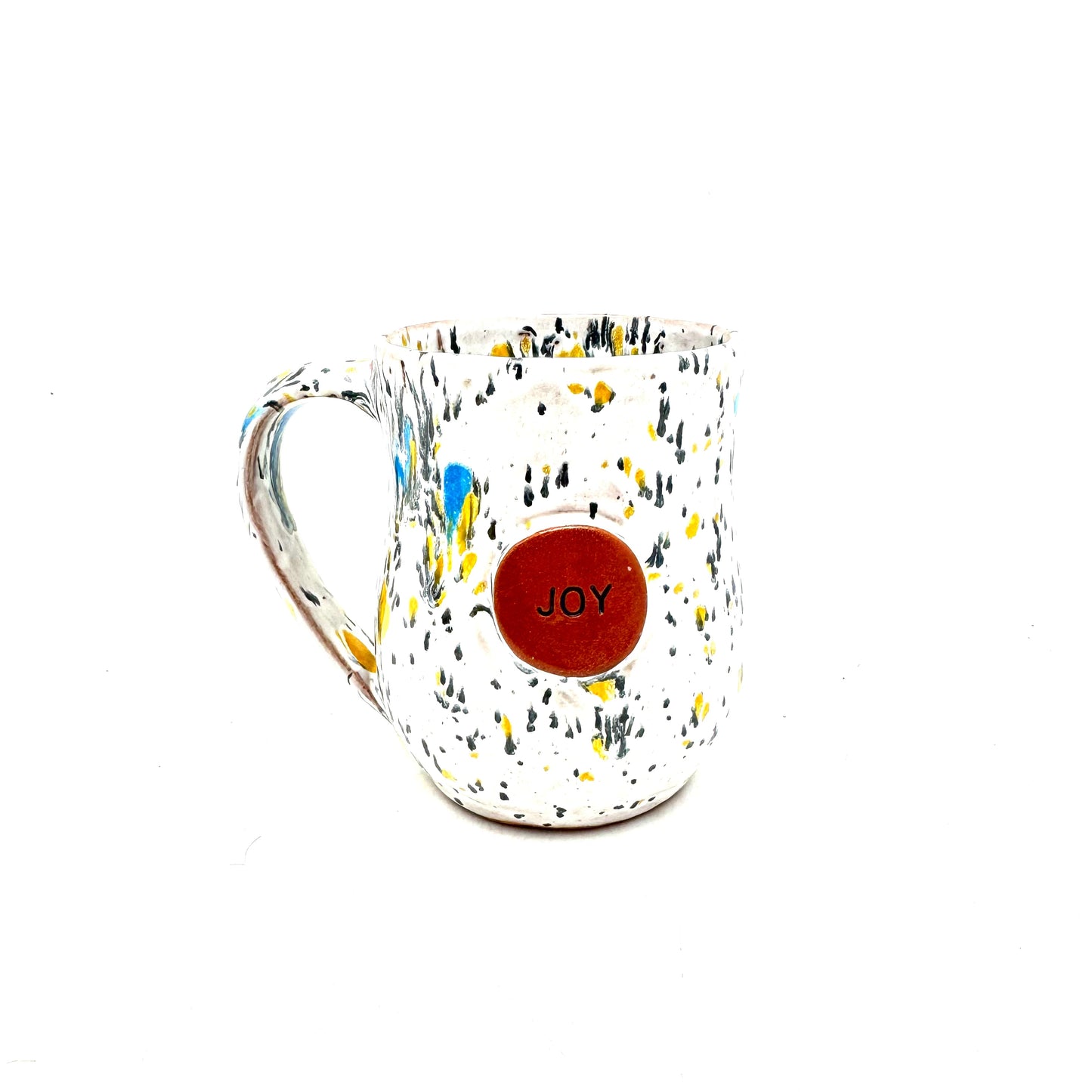Joy Button Mug- White Fireworks