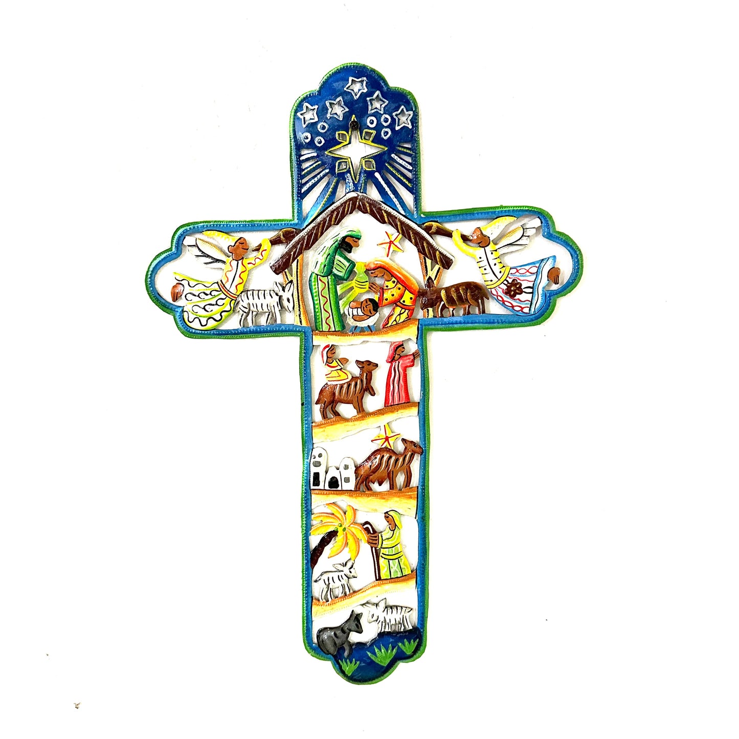 Painted Nativity Cross