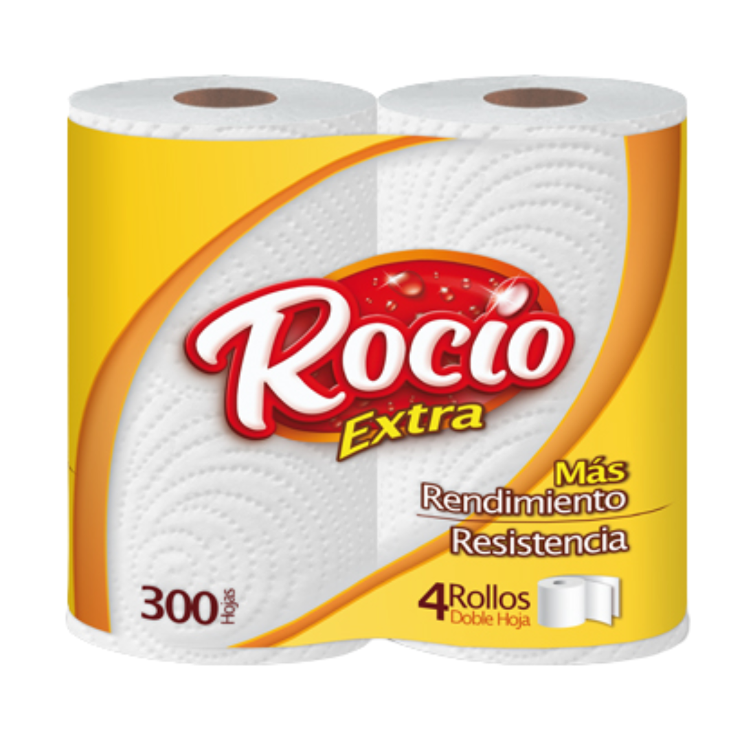 Rocío Extra Toilet Paper, 4 Roll Pack (300 Sheets Each)