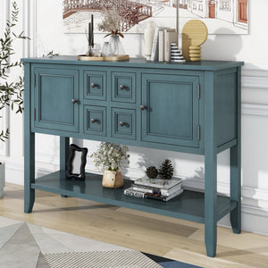 Dark Blue + Solid Wood+MDF