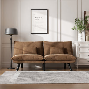 Brown +Upholstered +Foam + 2 Seat