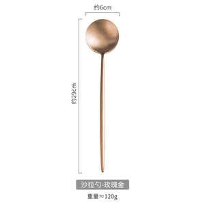 Rose Golden Salad Spoon