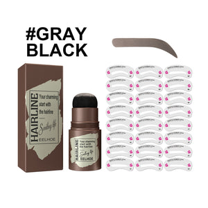 Gray-Black＋24pcs eyebrow print