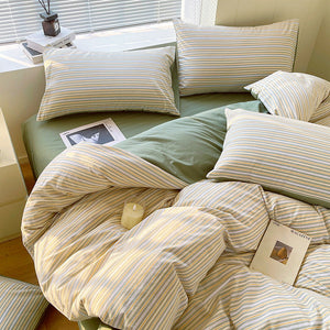 100% Cotton Fabric [Elegant - Green Stripe]