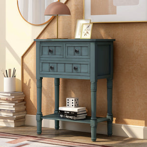 Navy + Solid Wood
