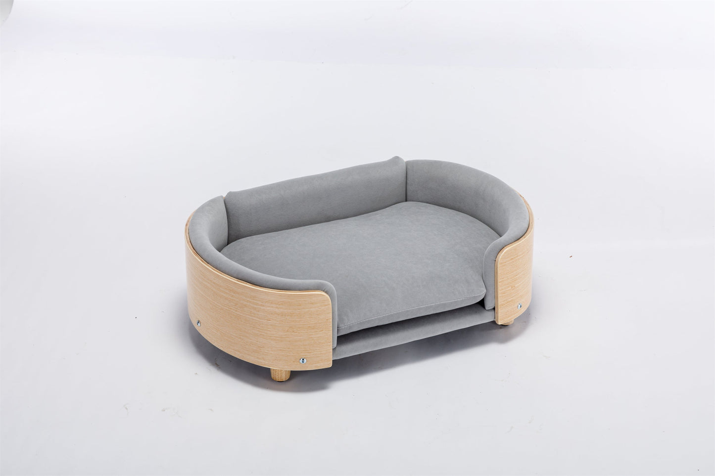 Scandinavian Style Elevated Dog Bed Pet Sofa with Solid Wood Legs and