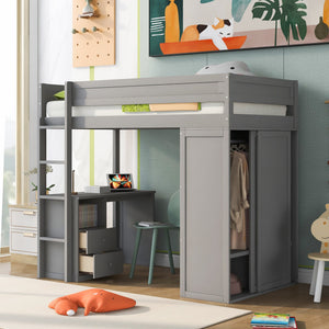 Gray + Solid Wood+MDF + Twin