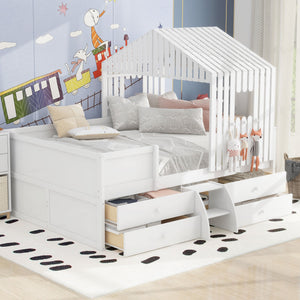 White + Pine + Box Spring Not Required + Wood