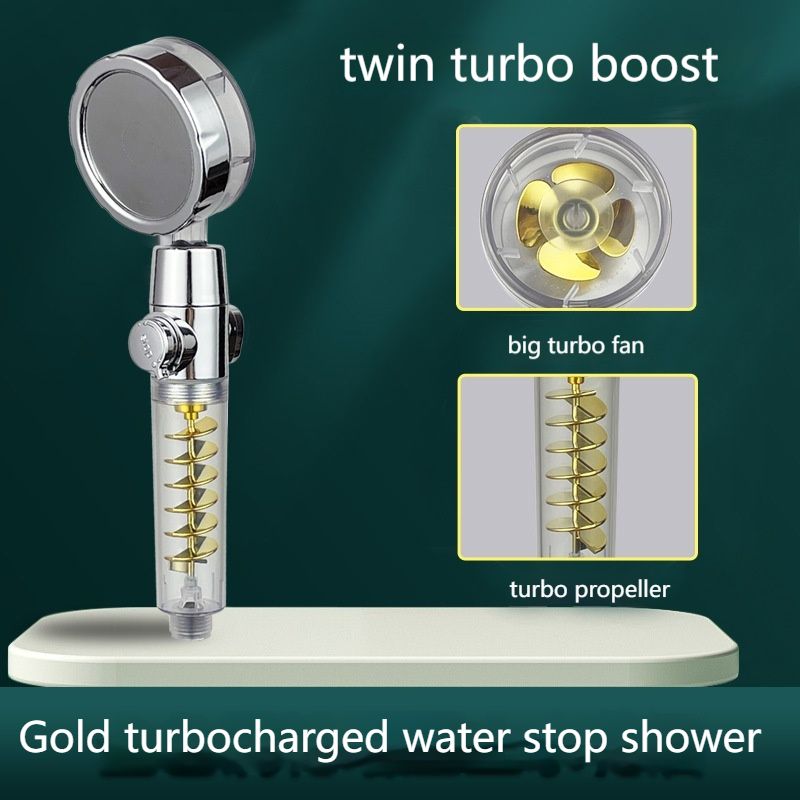 Supercharged Shower Water Purification Filtration Bathroom Shower Head Hand Held Shower Shower Head Double Large Turbo Cyclone