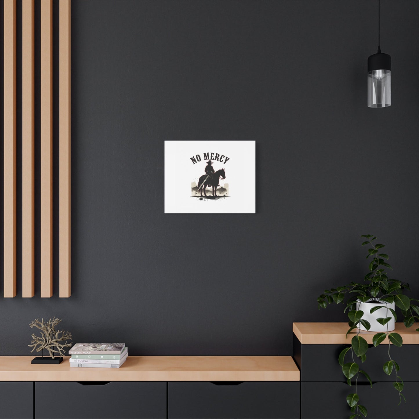 No Mercy Cowboy Skull Canvas | western skull art, gothic Americana