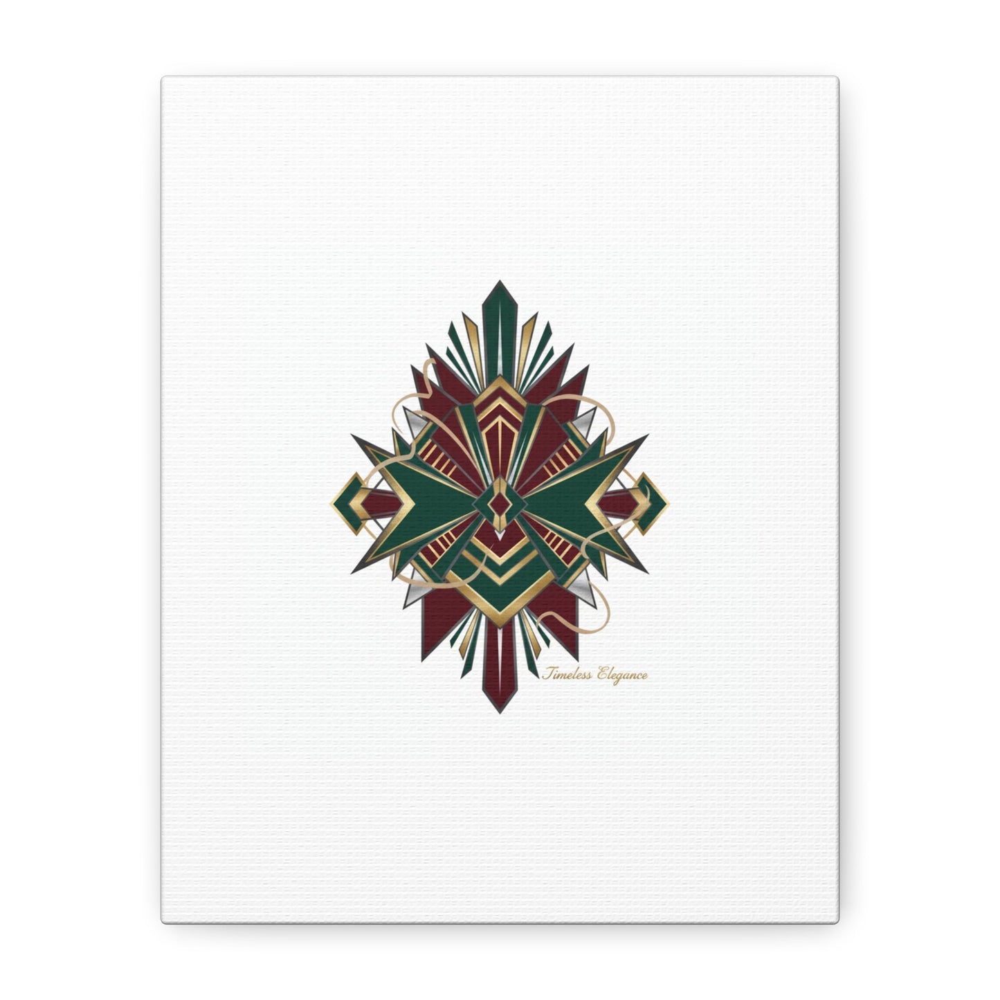 Art Deco geometric brass print Canvas | Neo-Deco chrome & gold fan motif
