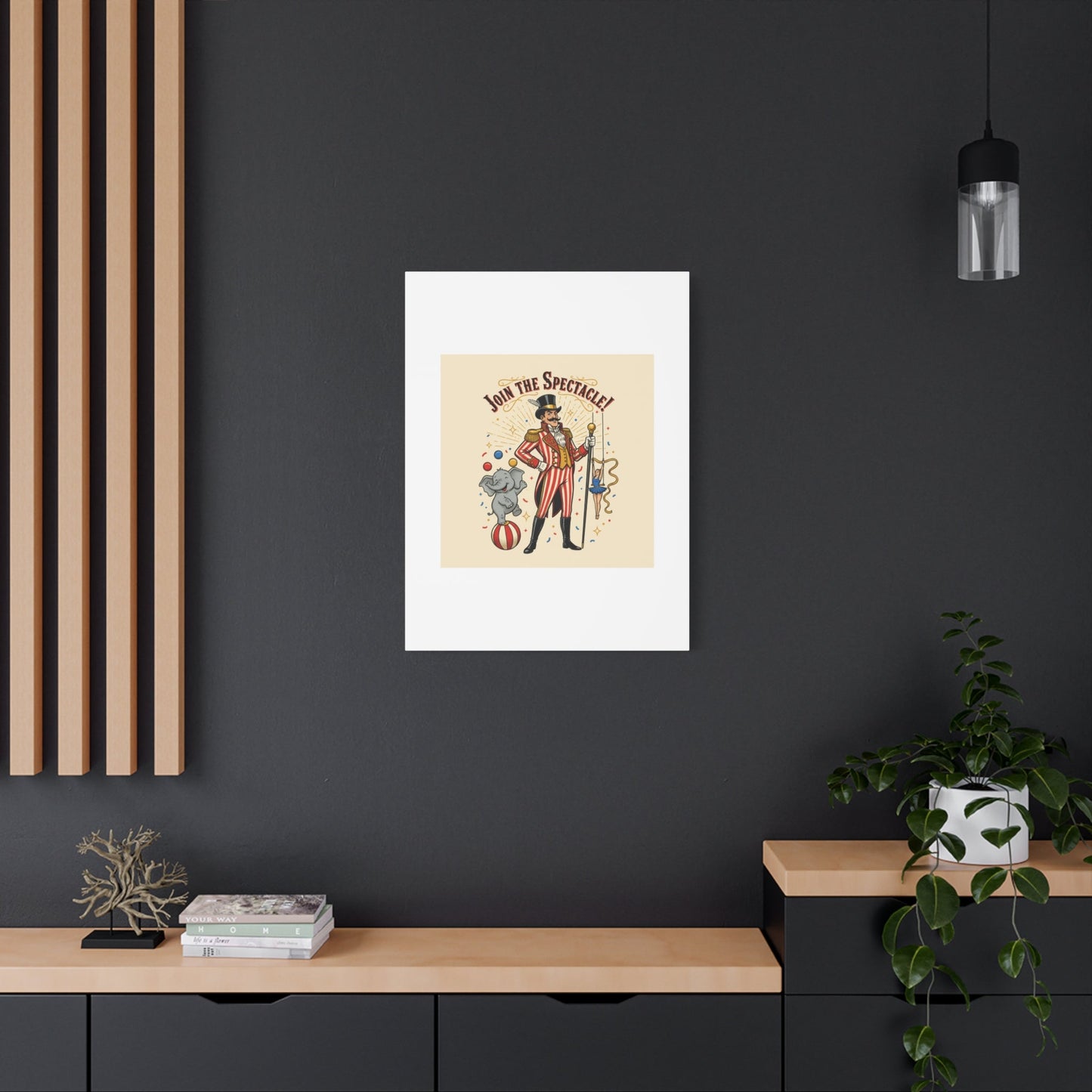 Join the Spectacle Circus Art Print | Matte Canvas, Stretched, Vintage Carnival Design