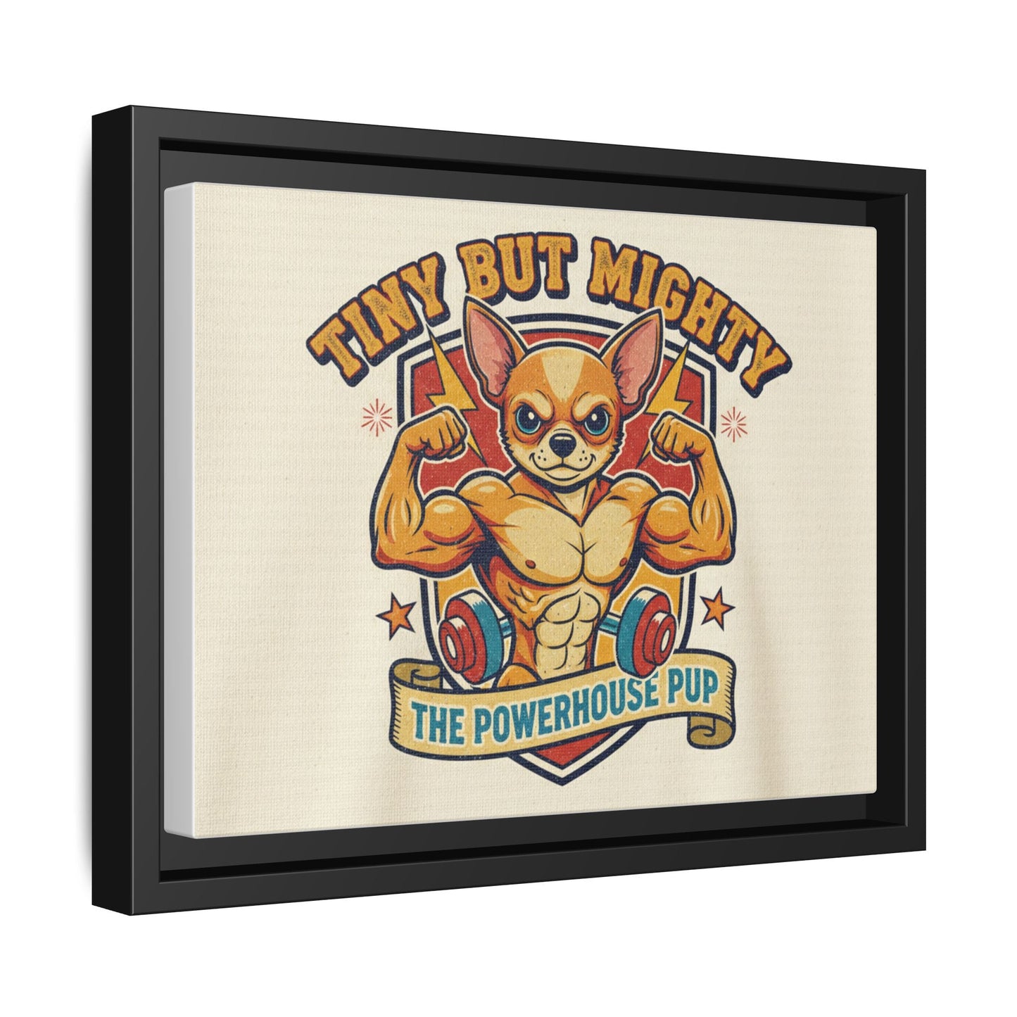 Framed Matte Canvas - "Tiny But Mighty: The Powerhouse Pup"
