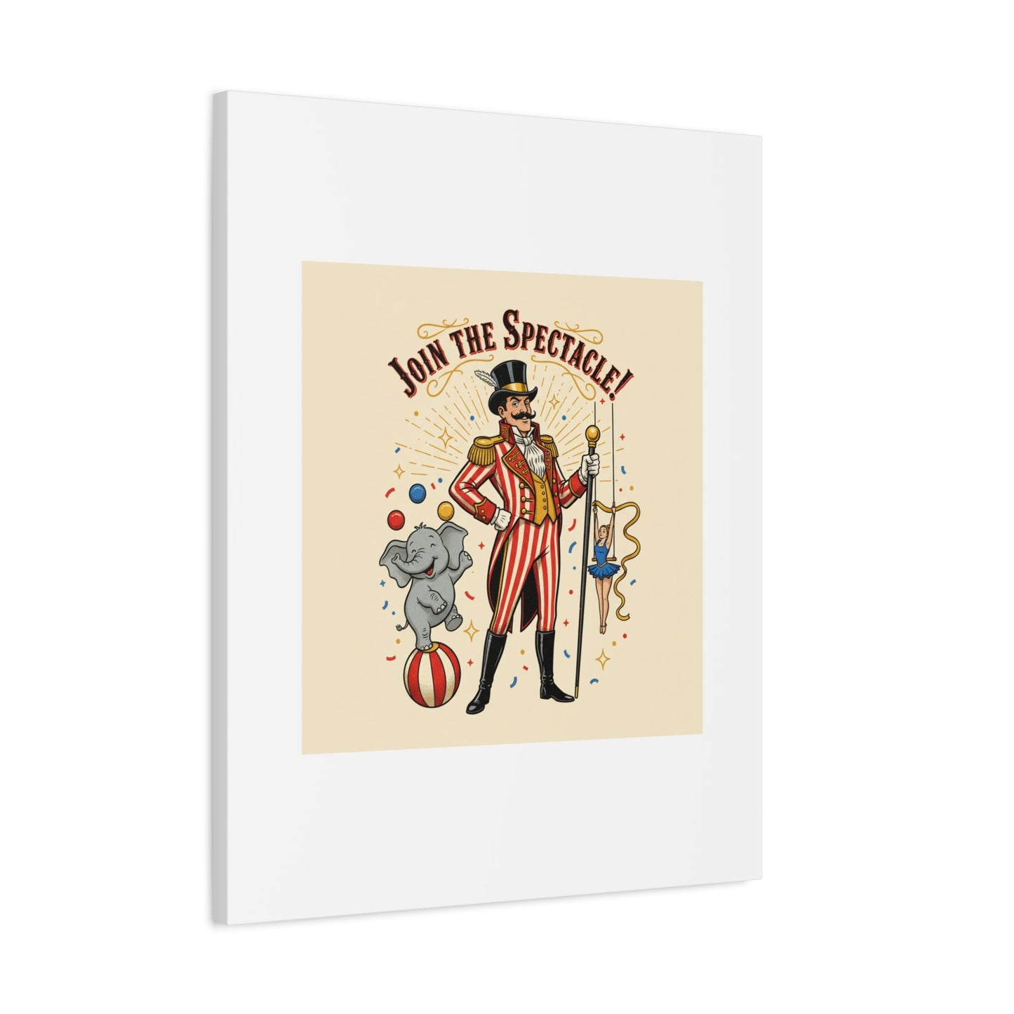 Join the Spectacle Circus Art Print | Matte Canvas, Stretched, Vintage Carnival Design