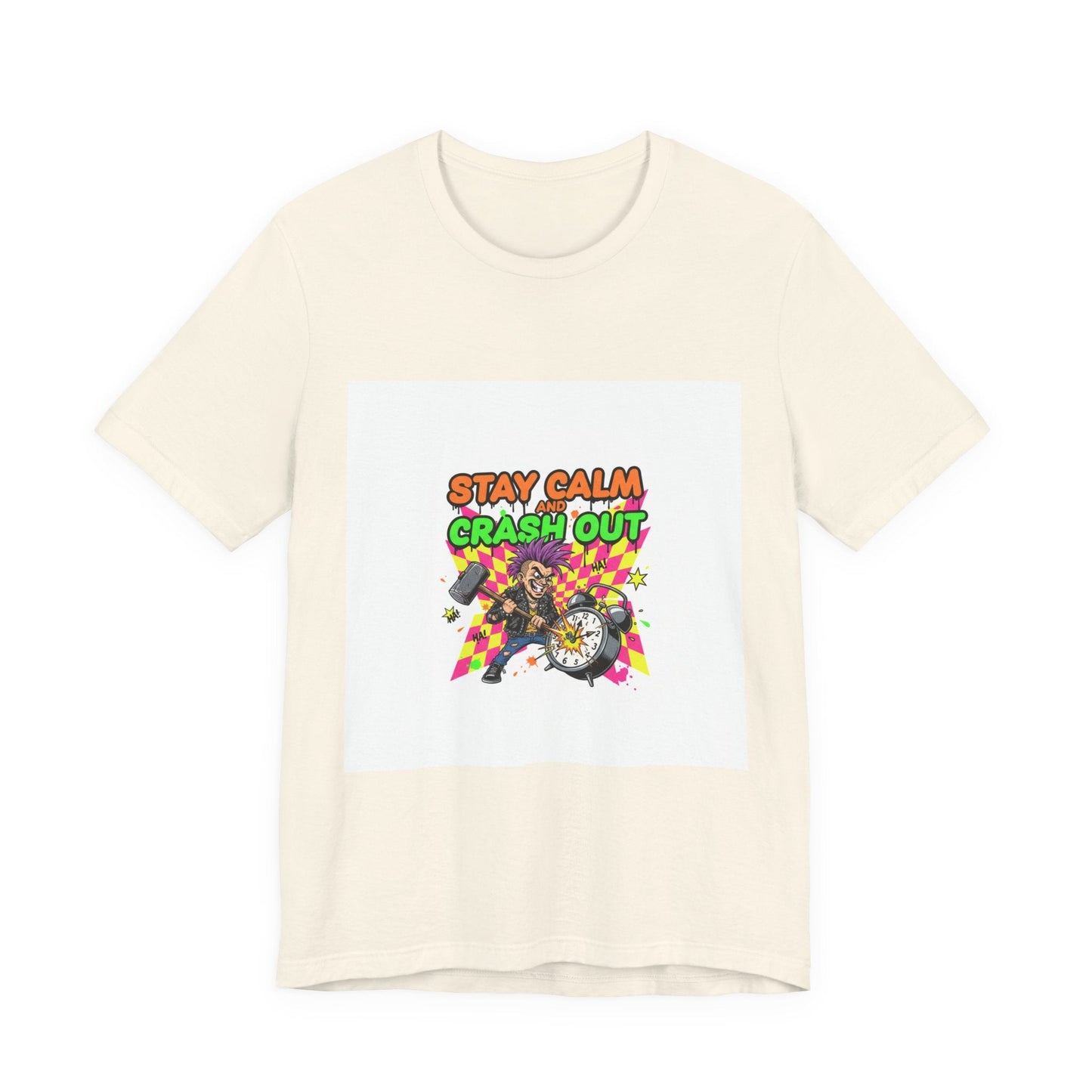 Stay Calm Crash Out Tee | meltdown shirt, neon graffiti streetwear