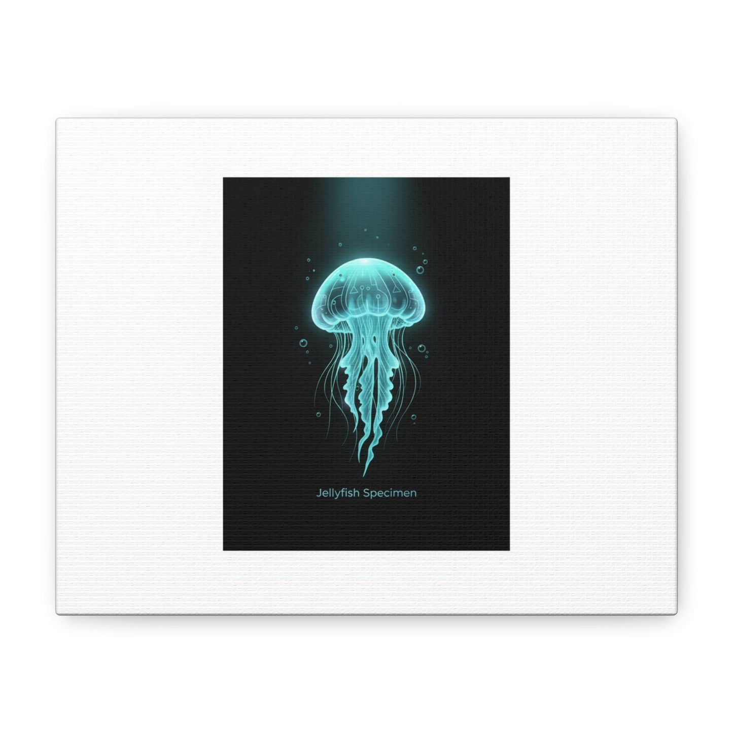 Bioluminescent Jellyfish Art Canvas | Deep Sea Aesthetic, Neon Glow