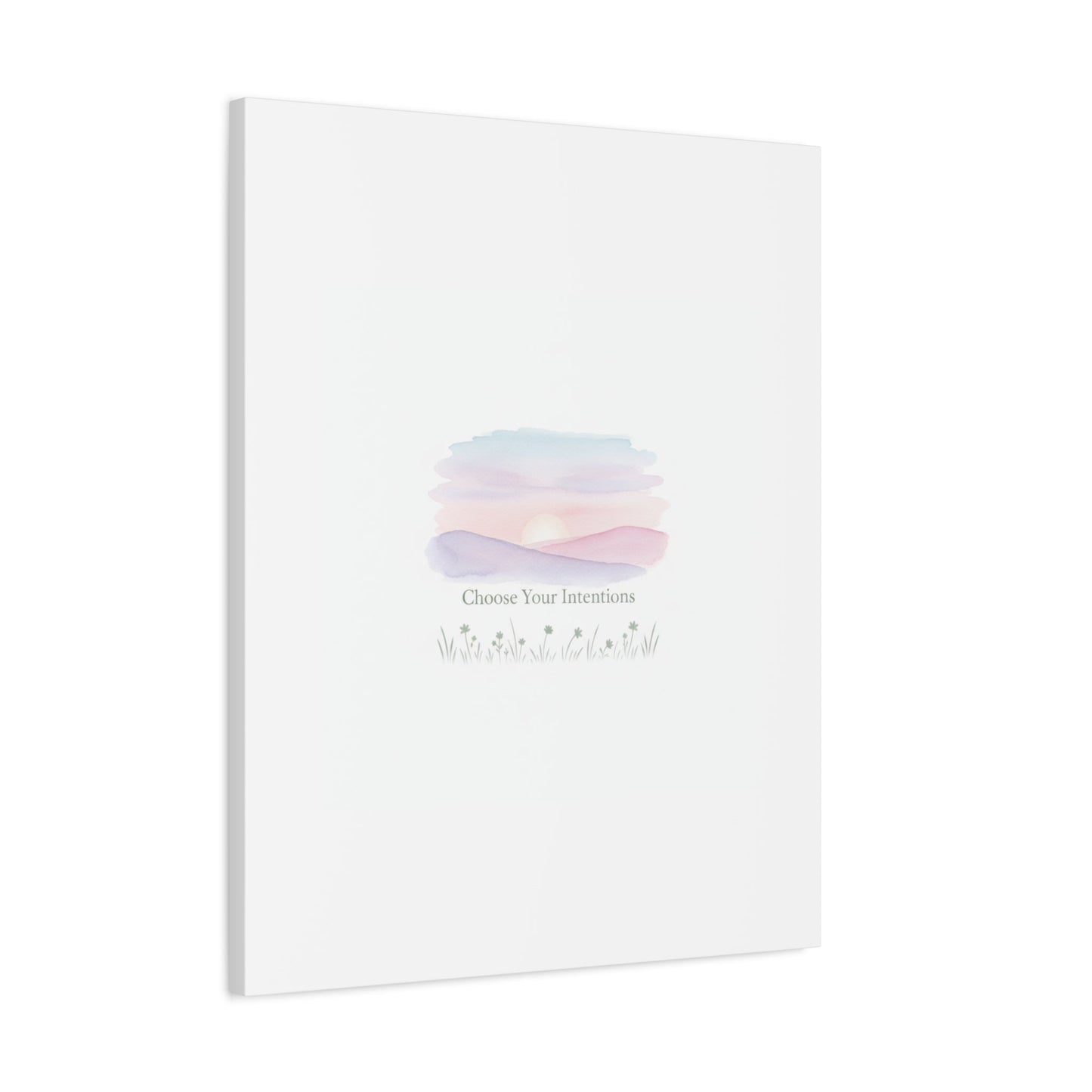 Choose Your Intentions Canvas, soft wellness poster, pastel gradient mindfulness art