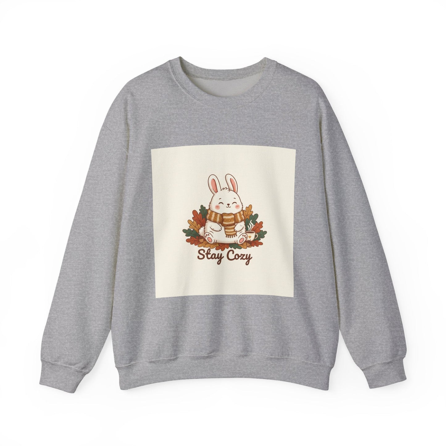 Stay Cozy Bunny sweatshirt | cute animal illustration, winter forest art