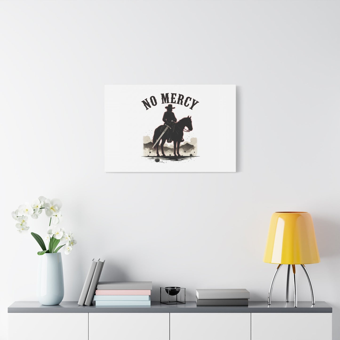 No Mercy Cowboy Skull Canvas | western skull art, gothic Americana