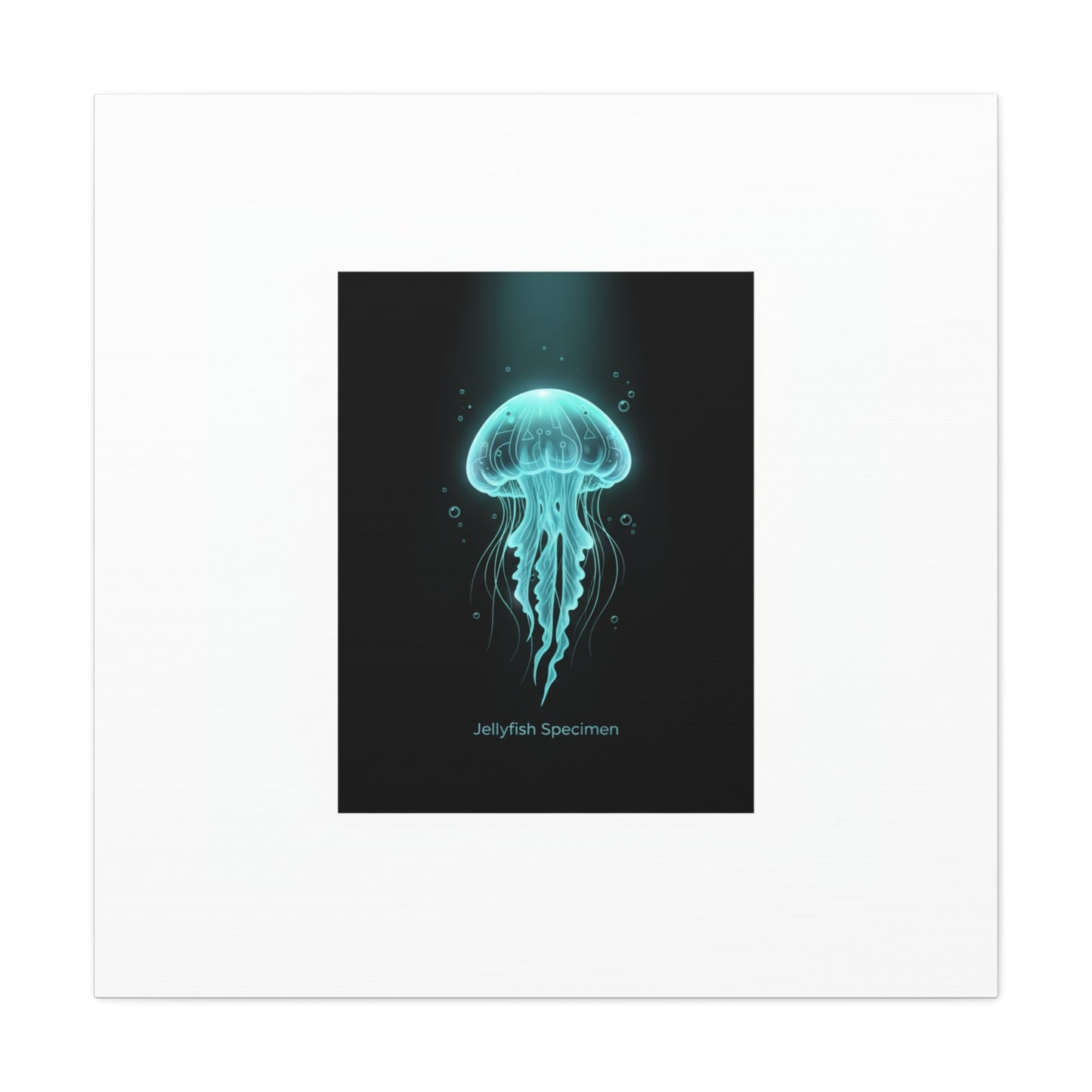 Bioluminescent Jellyfish Art Canvas | Deep Sea Aesthetic, Neon Glow