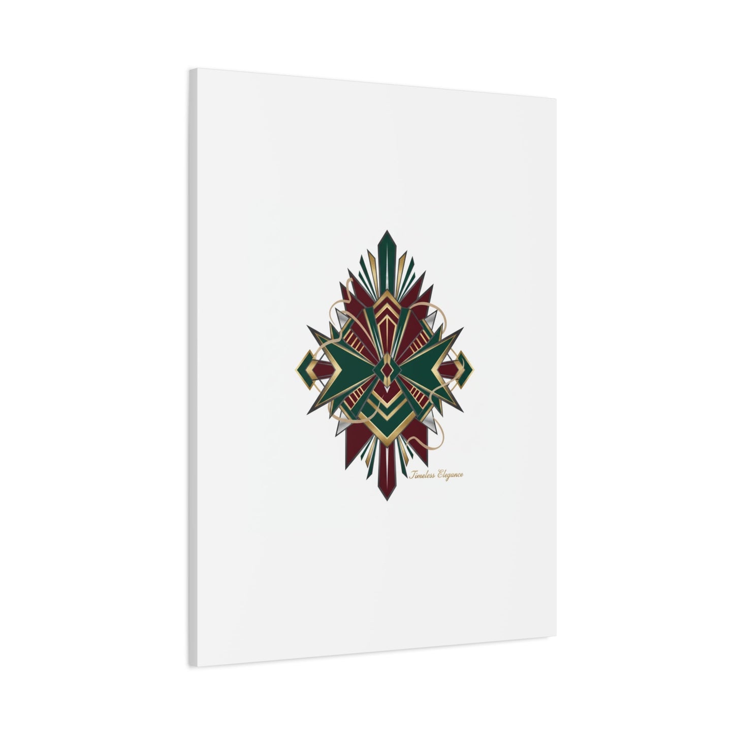 Art Deco geometric brass print Canvas | Neo-Deco chrome & gold fan motif