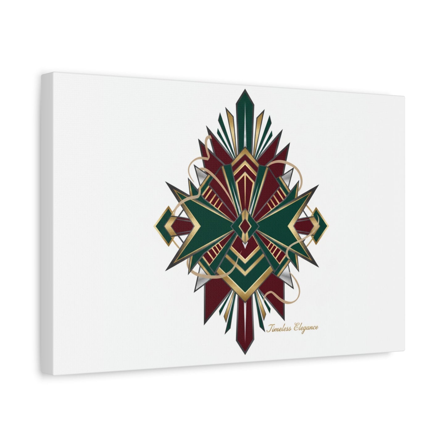 Art Deco geometric brass print Canvas | Neo-Deco chrome & gold fan motif