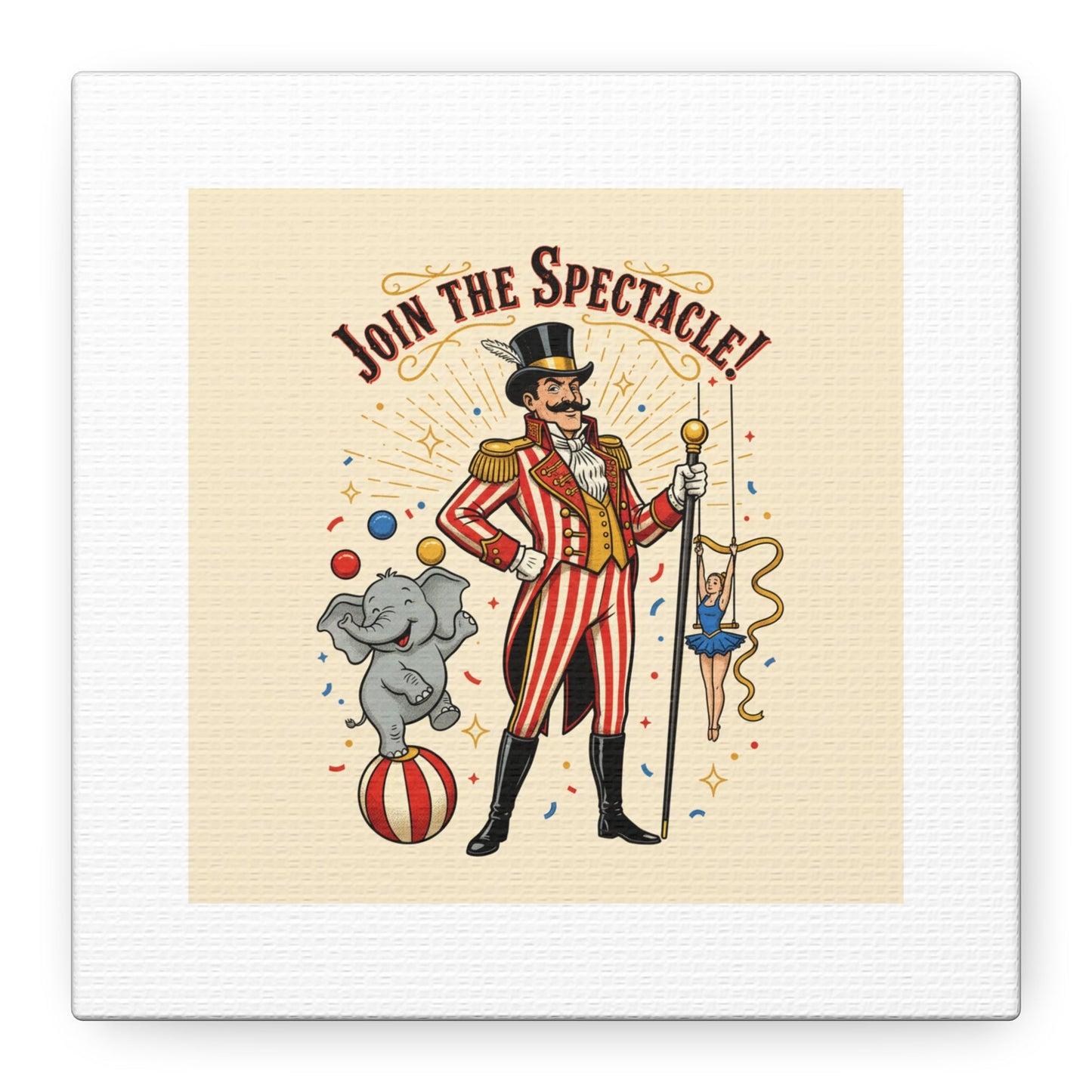 Join the Spectacle Circus Art Print | Matte Canvas, Stretched, Vintage Carnival Design