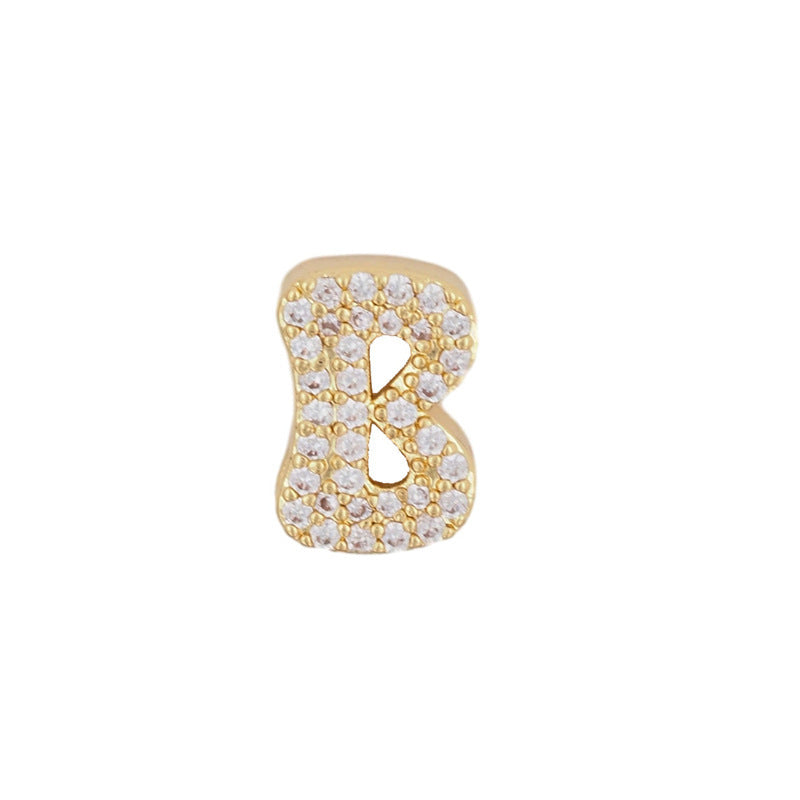 Fashion English 26 letter single pendant gold DIY bracelet necklace accessories