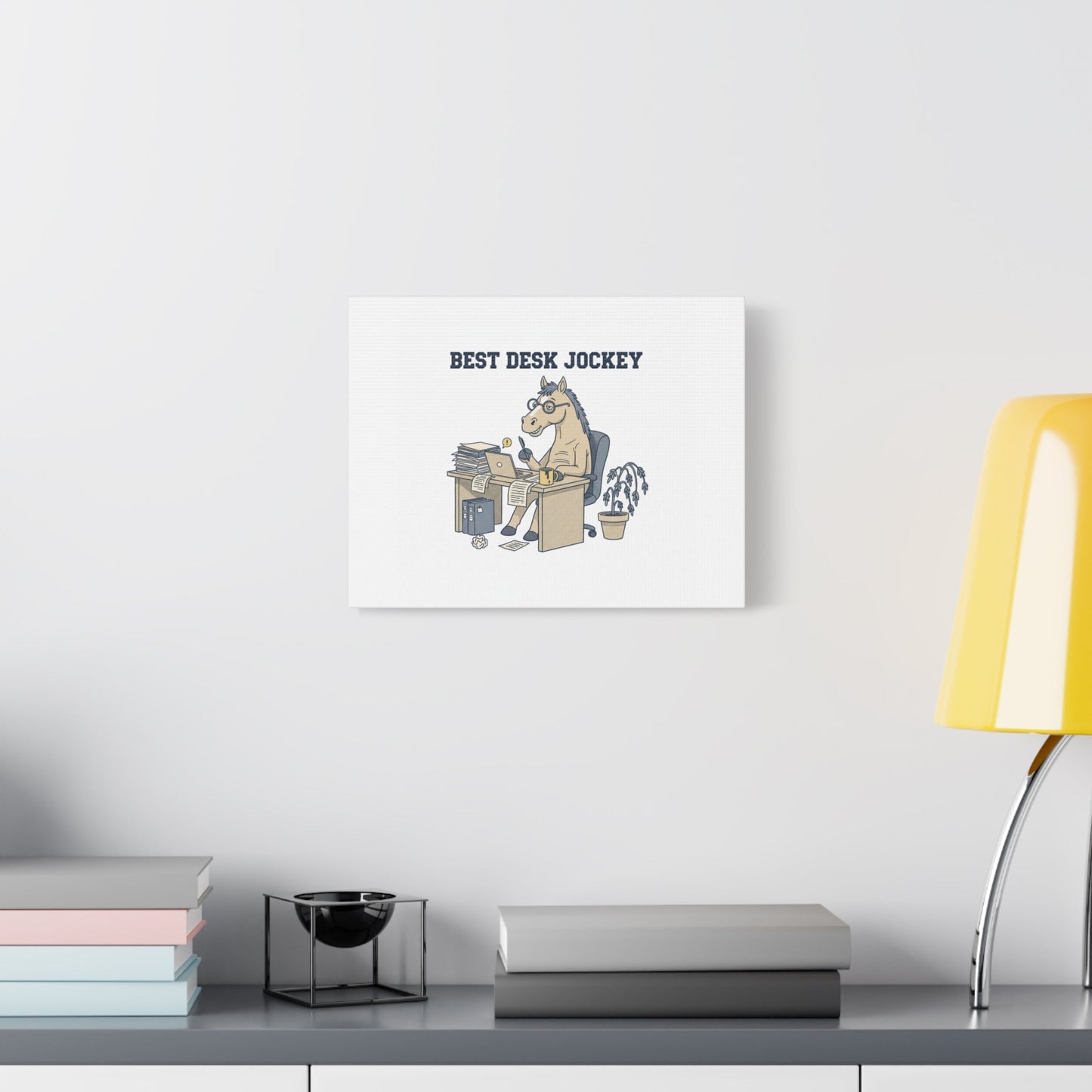 Best Desk Jockey Canvas, Workhorse Office Art | Corporate Burnout Parody