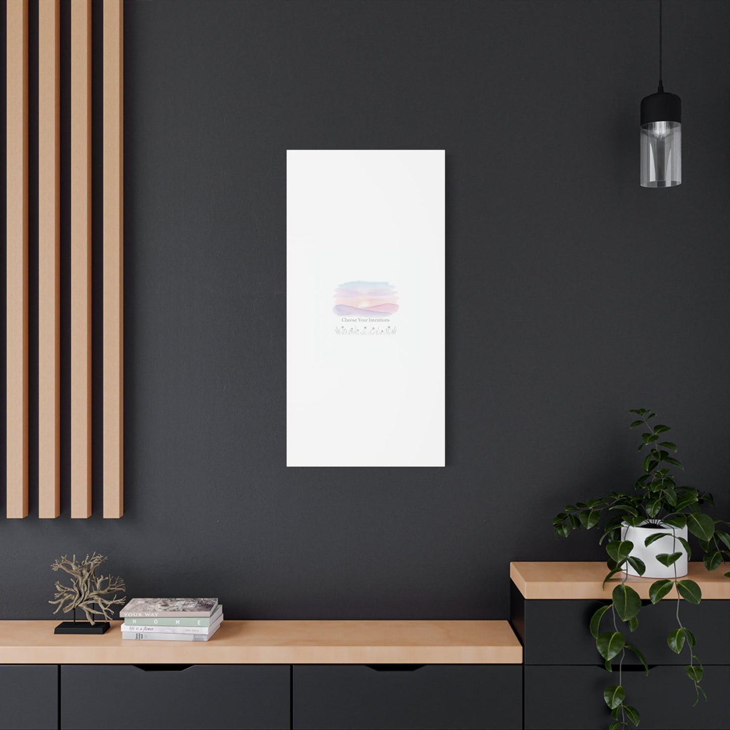 Choose Your Intentions Canvas, soft wellness poster, pastel gradient mindfulness art