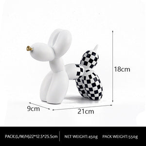 Plaid Balloon Dog-White Gold Mouth