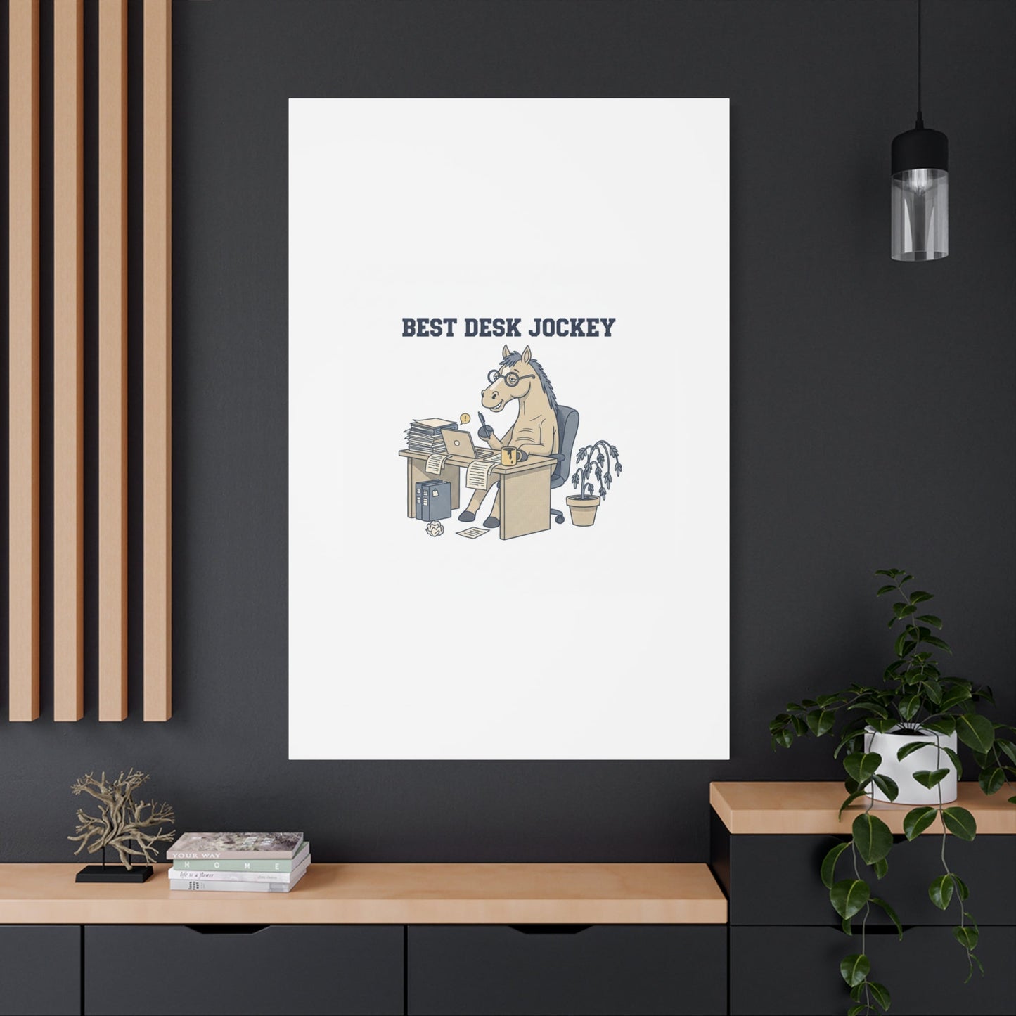 Best Desk Jockey Canvas, Workhorse Office Art | Corporate Burnout Parody