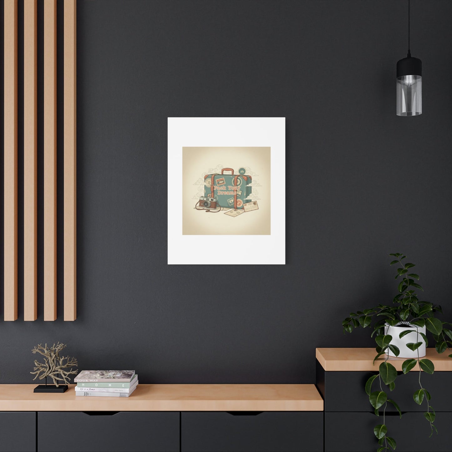 Pack Your Dreams Canvas | Retro Travel Postcard, Wanderlust Passport Stamp Art
