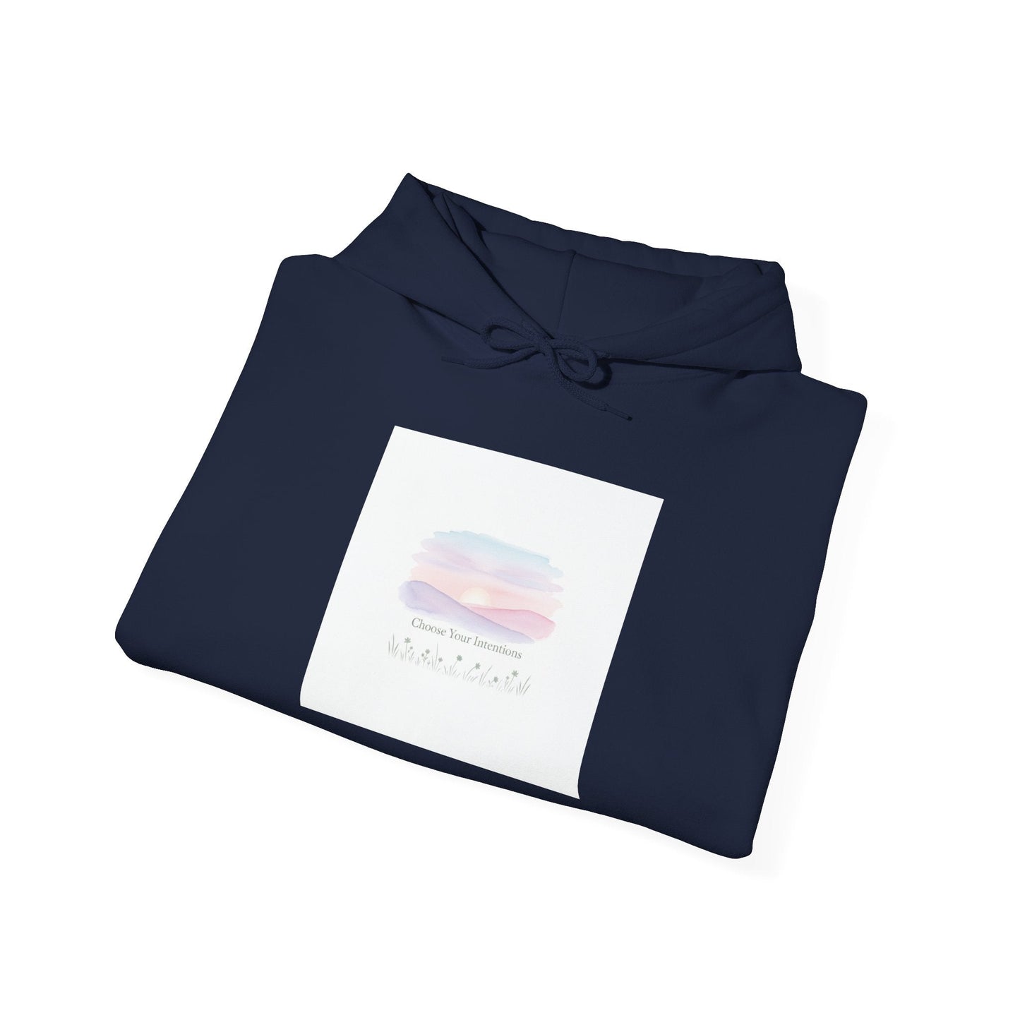 gentle intentions hoodie | soft wellness, mindful resolution art