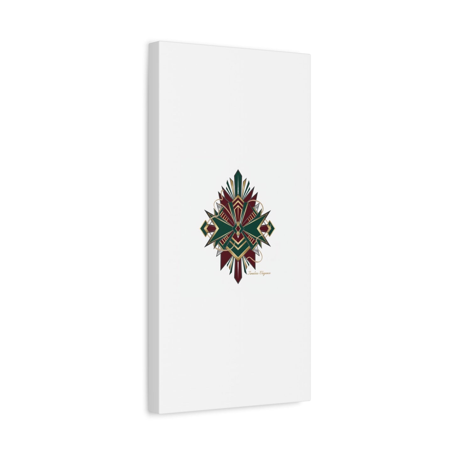 Art Deco geometric brass print Canvas | Neo-Deco chrome & gold fan motif
