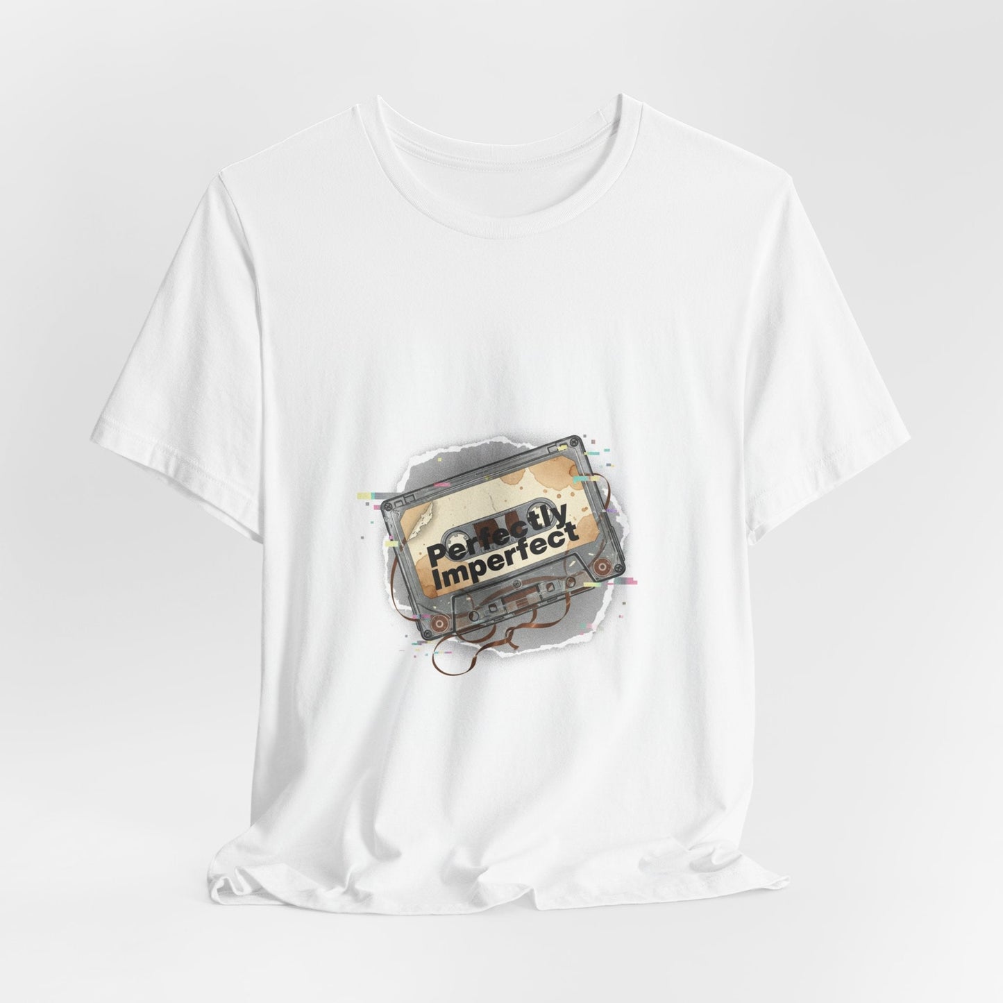 Glitch Cassette 'Perfectly Imperfect' Tee | glitch art shirt, retro tech nostalgic