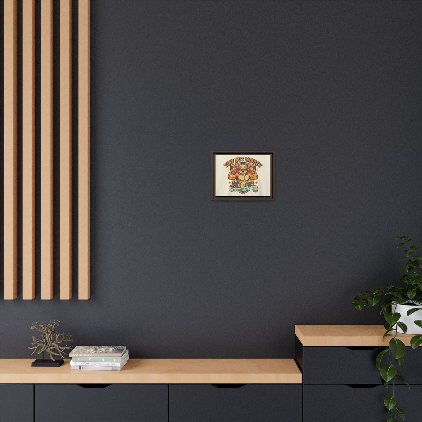 Framed Matte Canvas - "Tiny But Mighty: The Powerhouse Pup"