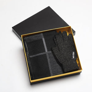 B and grey gloves
