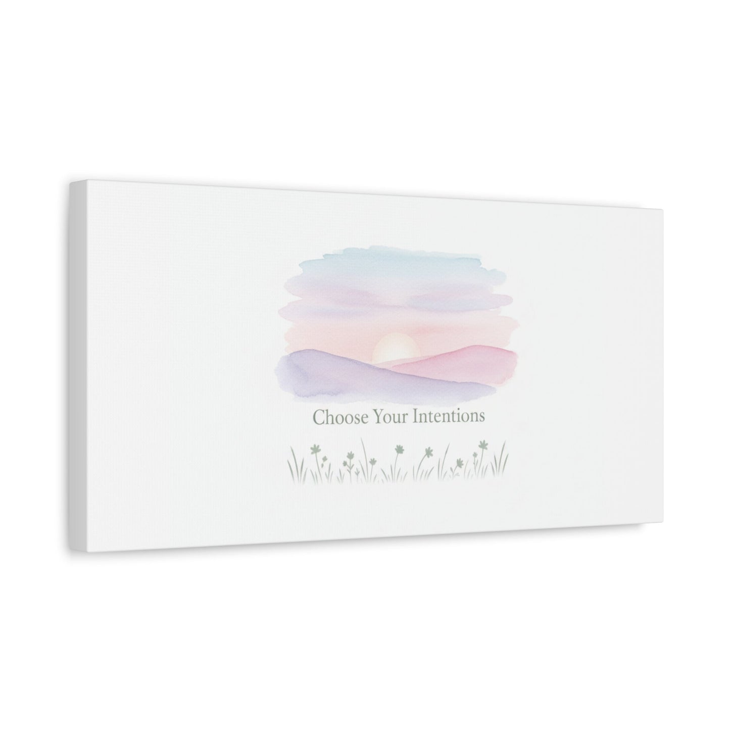 Choose Your Intentions Canvas, soft wellness poster, pastel gradient mindfulness art